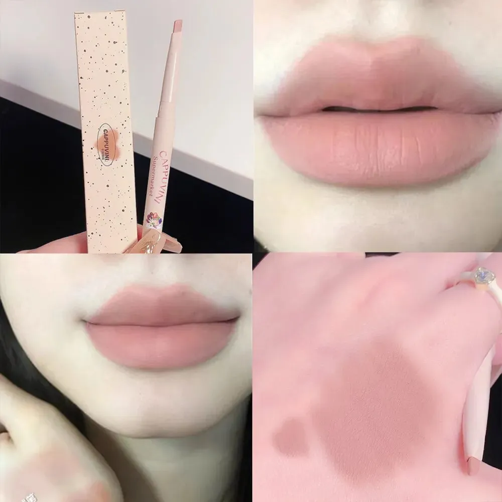 Flytonn- Milk Matte Smooth Lip Liner Pen Makeup Waterproof Lasting Contouring 3D Lips Lip Stick Pencil Nude Pink Lip Tint Lips Cosmetic