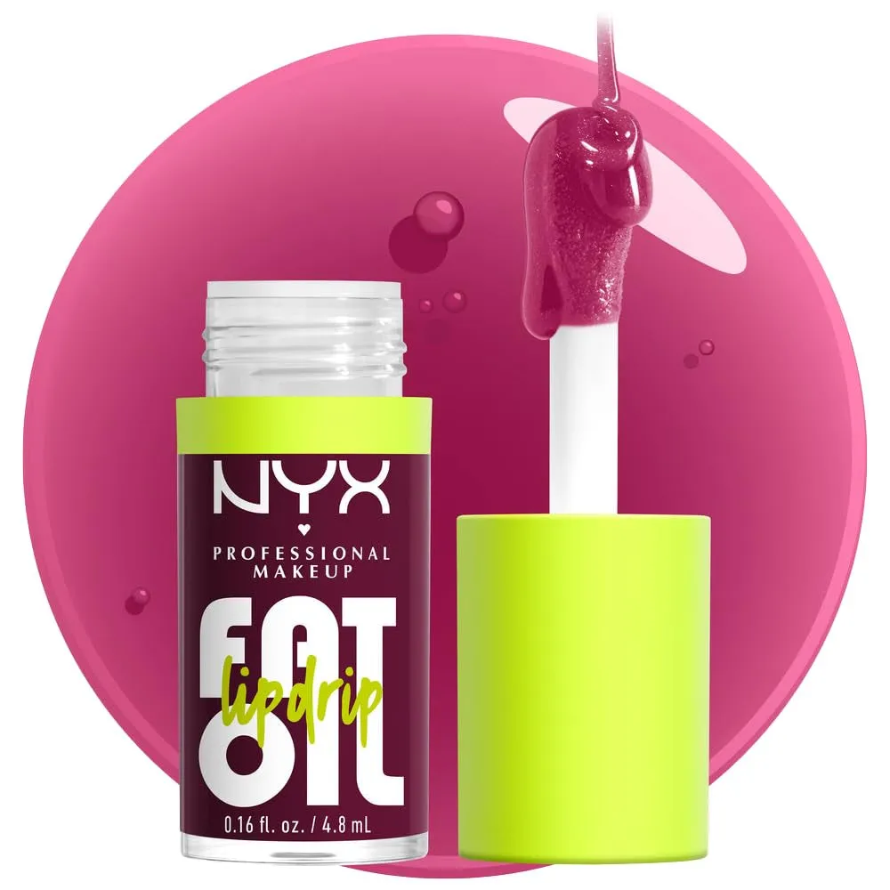 Shimmering Magenta Fat Oil Lip Drip - Vegan Moisturizing Lip Gloss with Shine