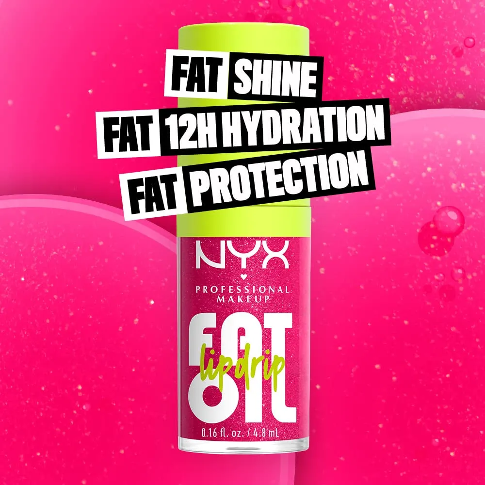 Shimmering Magenta Fat Oil Lip Drip - Vegan Moisturizing Lip Gloss with Shine