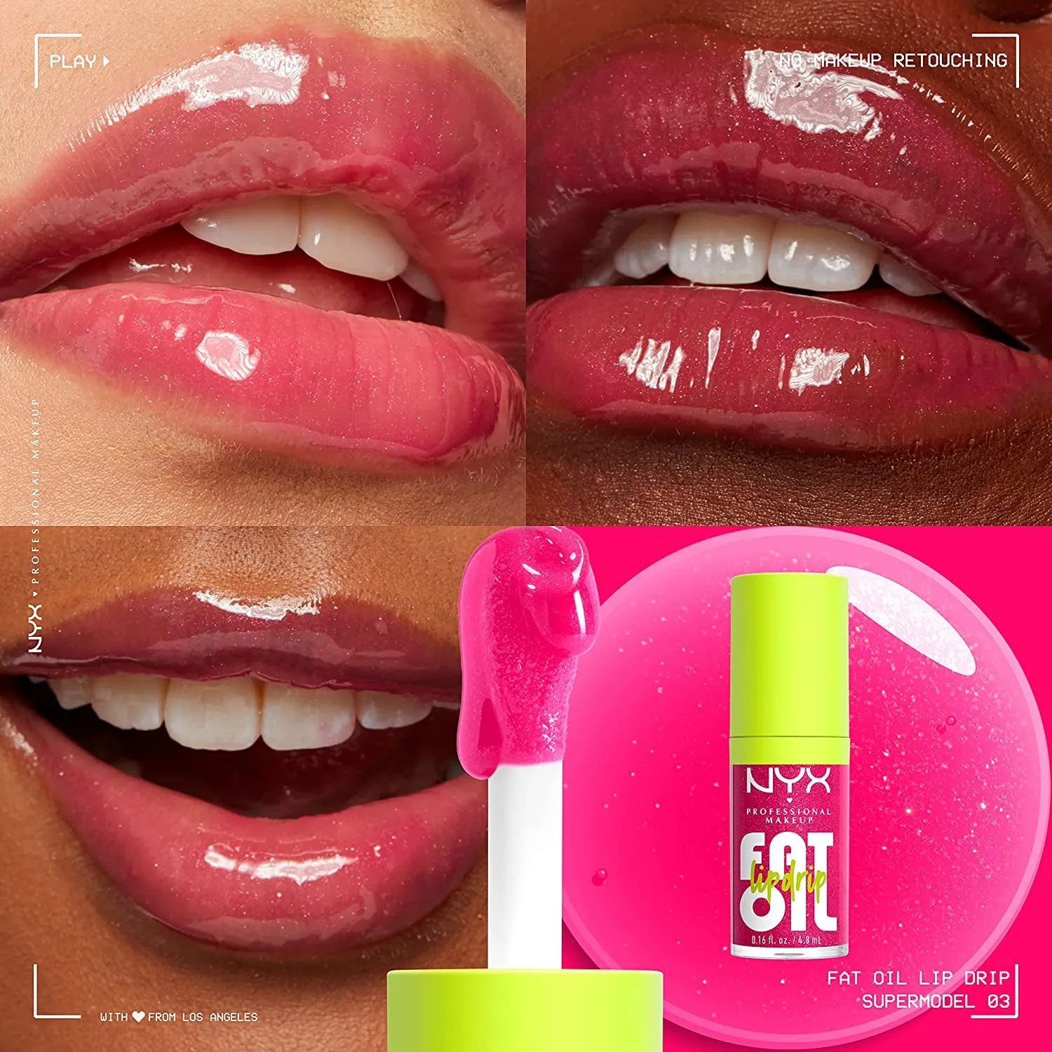 Shimmering Magenta Fat Oil Lip Drip - Vegan Moisturizing Lip Gloss with Shine